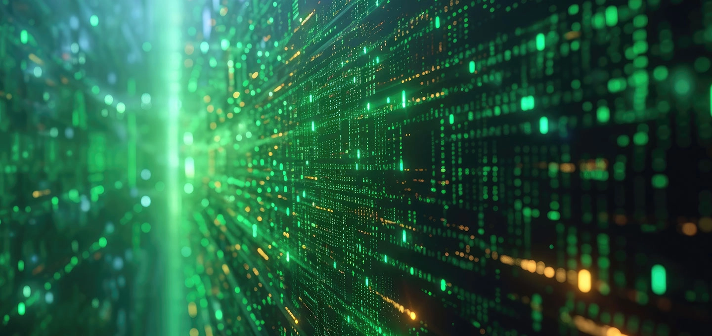 Flujo de datos de alta velocidad en una red digital empresarial, impulsando el análisis, la conectividad y la gestión inteligente de la información.