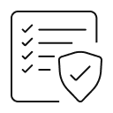 A black checklist with a shield