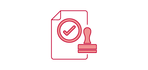 Document icon with a stamp