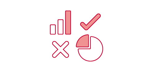 A transparent background with red symbols