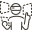 Icono de colaboración digital y uso de herramientas interactivas para el intercambio de información.