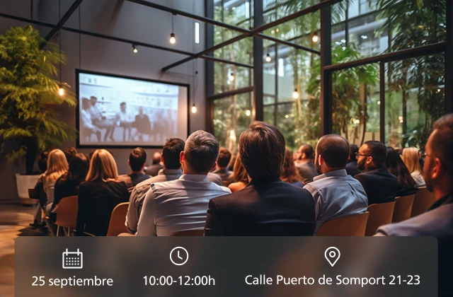 Conference room with people